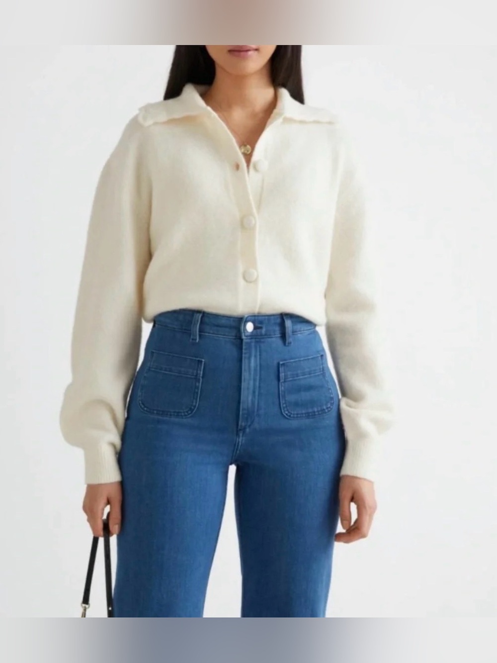 & Other Stories Statement Collar Knit Cardigan Size Large